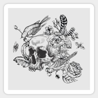 Bird and Skulls Sticker